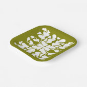 Olijfgroene deco papieren bordje (Gebogen)