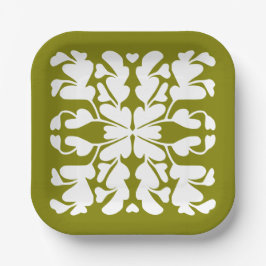Olijfgroene deco papieren bordje