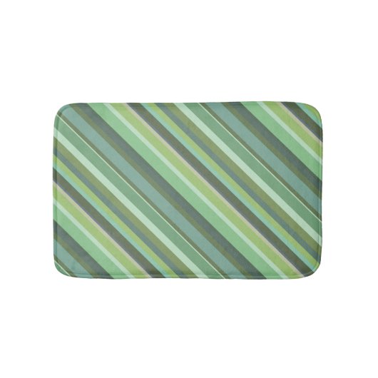 Olijfgroene diagonale strepen badmat (Voorkant)