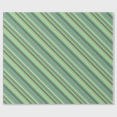Olijfgroene diagonale strepen cadeaupapier (Vlak)