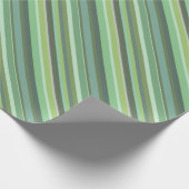 Olijfgroene diagonale strepen cadeaupapier (Hoek)