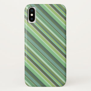 Olijfgroene diagonale strepen iPhone x hoesje