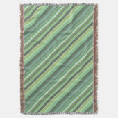 Olijfgroene diagonale strepen deken (Voorkant Verticaal)