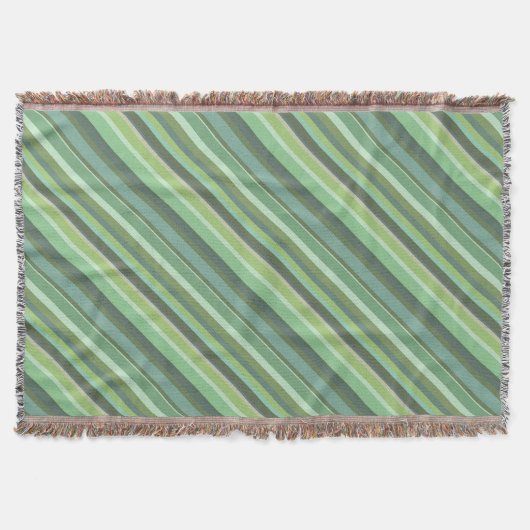 Olijfgroene diagonale strepen deken (Voorkant)