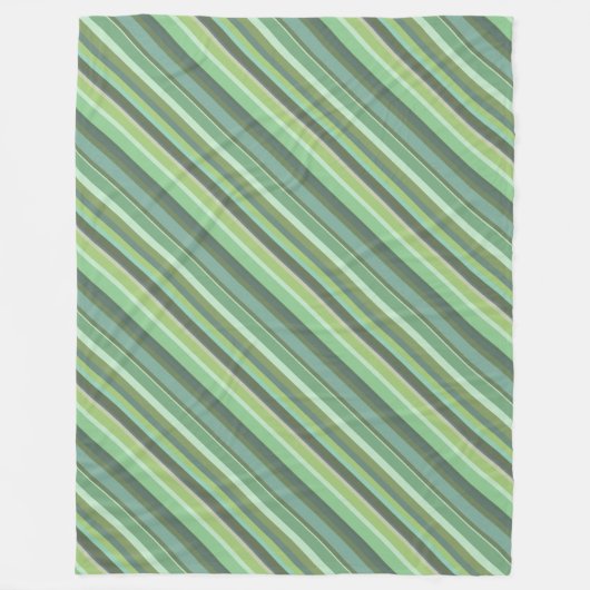 Olijfgroene diagonale strepen fleece deken (Voorkant)