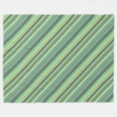 Olijfgroene diagonale strepen fleece deken (Voorkant (Horizontaal))