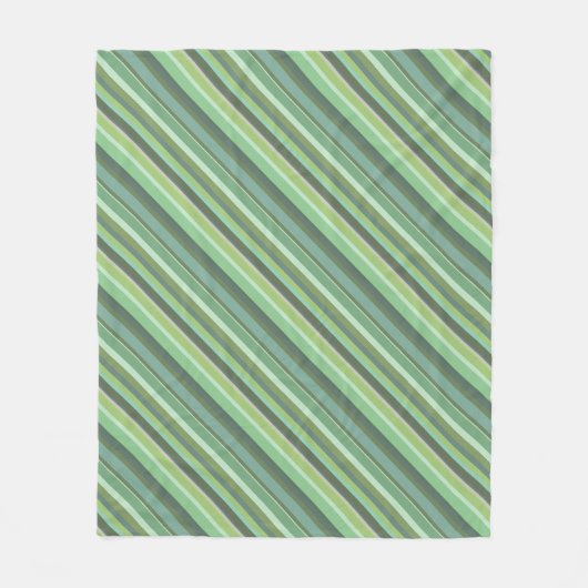 Olijfgroene diagonale strepen fleece deken (Voorkant)
