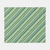 Olijfgroene diagonale strepen fleece deken (Voorkant (Horizontaal))
