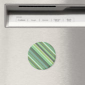 Olijfgroene diagonale strepen magneet (Insitu (Vaatwasser))