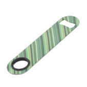 Olijfgroene diagonale strepen speed flessenopener (Achterkant Gekanteld)