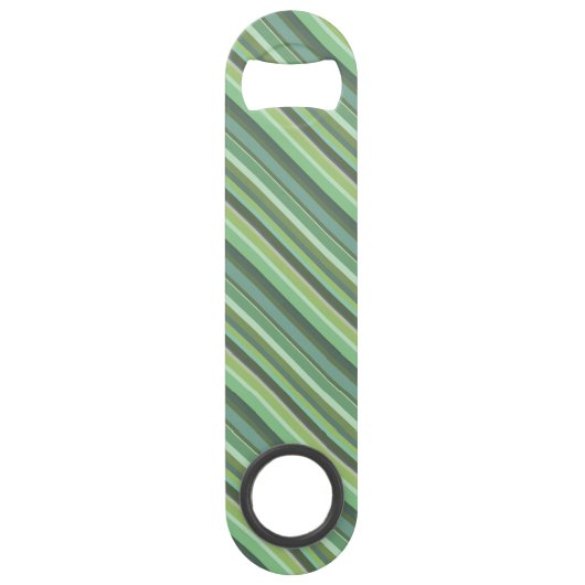 Olijfgroene diagonale strepen speed flessenopener (Voorkant)