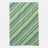 Olijfgroene diagonale strepen theedoek (Verticaal)