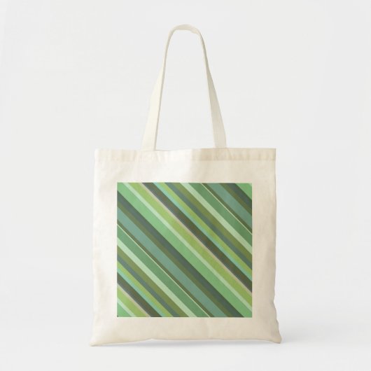 Olijfgroene diagonale strepen tote bag (Voorkant)