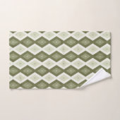 Olijfgroene diamant patroon bad handdoek (Handdoek)