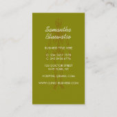 Olijfgroene dokter Skelet orthopedisch Visitekaartje (Achterkant)