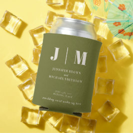 Olijfgroene Drank Huwelijk Blikjeskoeler