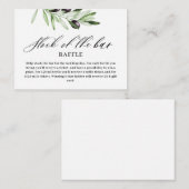 Olijfgroene drankvoorraad voor de Bruidsdouche Informatiekaartje (Voorkant / Achterkant)