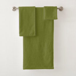 Olijfgroene effen kleur bad handdoek