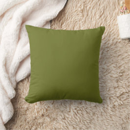 Olijfgroene effen kleur kussen