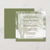 Olijfgroene eikenboom - Dall Weddenschap Kaart (Voorkant / Achterkant)