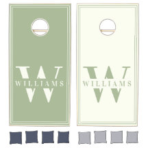 Olijfgroene Elegante Aangepaste Monogramnaam