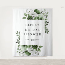 Olijfgroene Elegante Bloemrijke Bruiloftsshower Ac