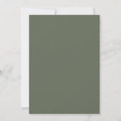 Olijfgroene Elegante Botanische Bruiloft Kaart (Achterkant)