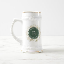 Olijfgroene Elegante Bruidsjonkers Cadeau Bierpul