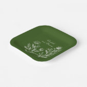Olijfgroene elegante bruiloft papier borden papieren bordje (Gebogen)