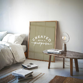 Olijfgroene Elegante Christelijke Spreuk Poster