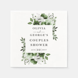 Olijfgroene Elegante Landelijke Bloemenkoppels Bru Servet