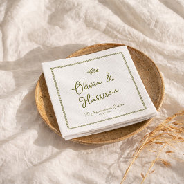 Olijfgroene Elegante Trouwservetten Servet
