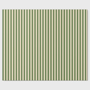 Olijfgroene en Crème Verticale Inpakpapier