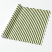 Olijfgroene en Crème Verticale Inpakpapier (Uitgerold)