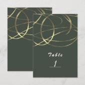 Olijfgroene en gouden namaakfolie tafelnummer (Voorkant / Achterkant)