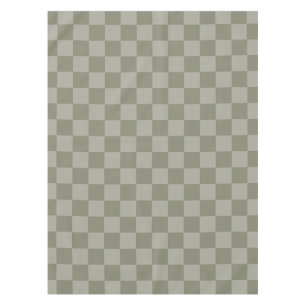 Olijfgroene en grijze geruite patroonontwerp tafelkleed