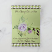 Olijfgroene en Paarse Rozen Kaart (Binnen)