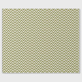 Olijfgroene en witte Chevron Cadeaupapier (Vlak)