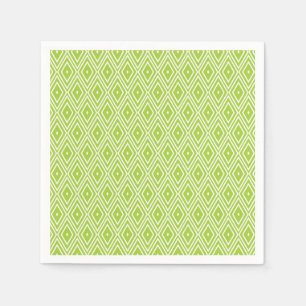 Olijfgroene en witte diamanten servetten