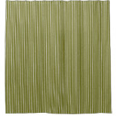 Olijfgroene en witte strepen met Uneven-lijnen Douchegordijn (Voorkant)