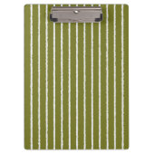 Olijfgroene en witte strepen met Uneven-lijnen Klembord (Voorkant)