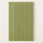 Olijfgroene en witte strepen met Uneven-lijnen Planner (Achterkant)