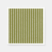Olijfgroene en witte strepen met Uneven-lijnen Servet (Voorkant)