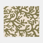 Olijfgroene esthetische vloeibare organische vorme fleece deken (Voorkant (Horizontaal))