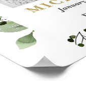 Olijfgroene foto begrafenis viering van het leven poster (Hoek)