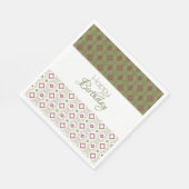 Olijfgroene framboos papier verjaardag servetten (Hoek)