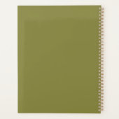 Olijfgroene geminimaliseerde gepersonaliseerde planner (Achterkant)