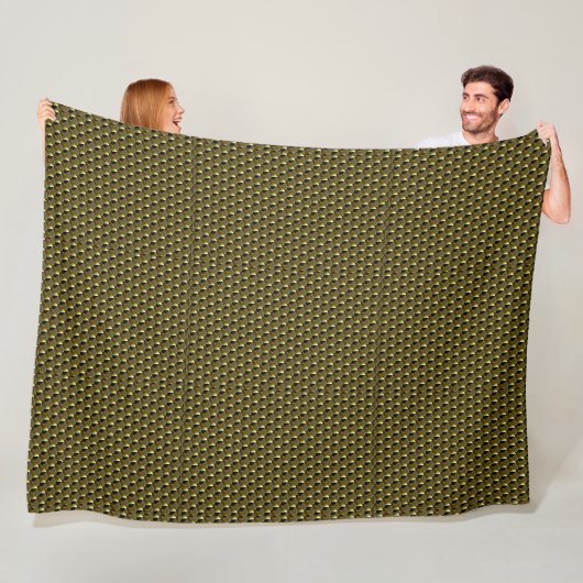 Olijfgroene Geometrische Kunstdeken Fleece Deken (In situ)