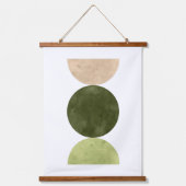 Olijfgroene geometrische vormen hangend wandkleed (Voorkant 2)