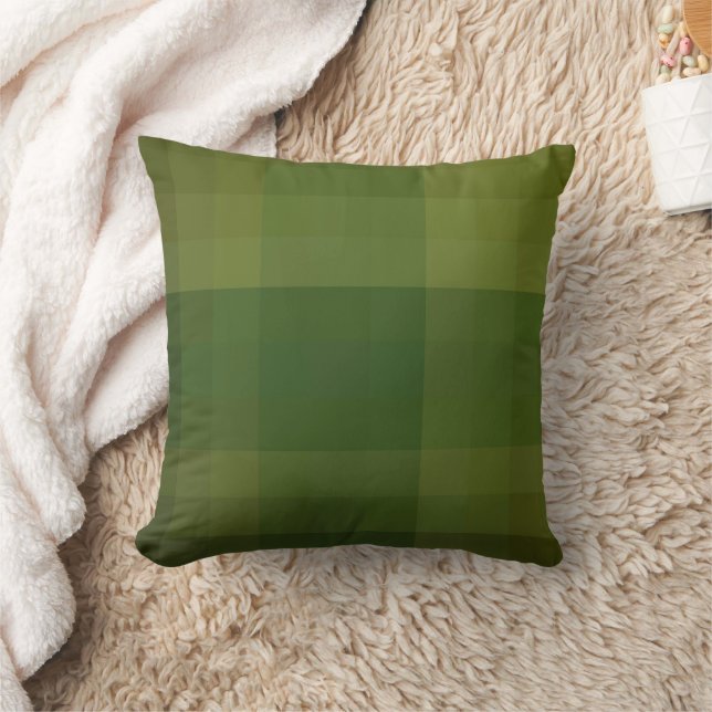 Olijfgroene geruite decoratieve kussen (Deken)